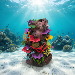 아일랜드 산호 군락 1-H90cm-Overflow hole in DIA 18cm (ISL-1)-인조산호-원아쿠아