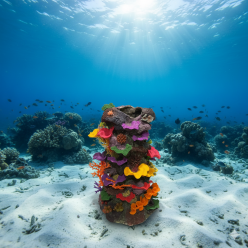 아일랜드 산호 군락 2-H90cm-Overflow hole in DIA 18cm (ISL-2)-인조산호-원아쿠아