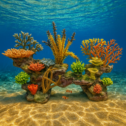 아일랜드 산호군락 SET K with PU corals (85 x 35 x 50cm-주문생산)-인조산호-원아쿠아