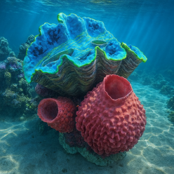 자이언트 클램+멍게2개-(H-VT044, 045, 047)-인조산호-원아쿠아