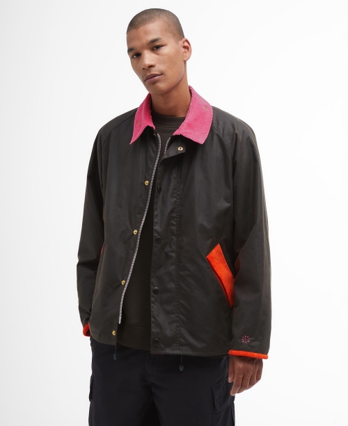 [Barbour X Flower Mountain] 남여공용 올리브 OS 트랜스포트 왁스자켓