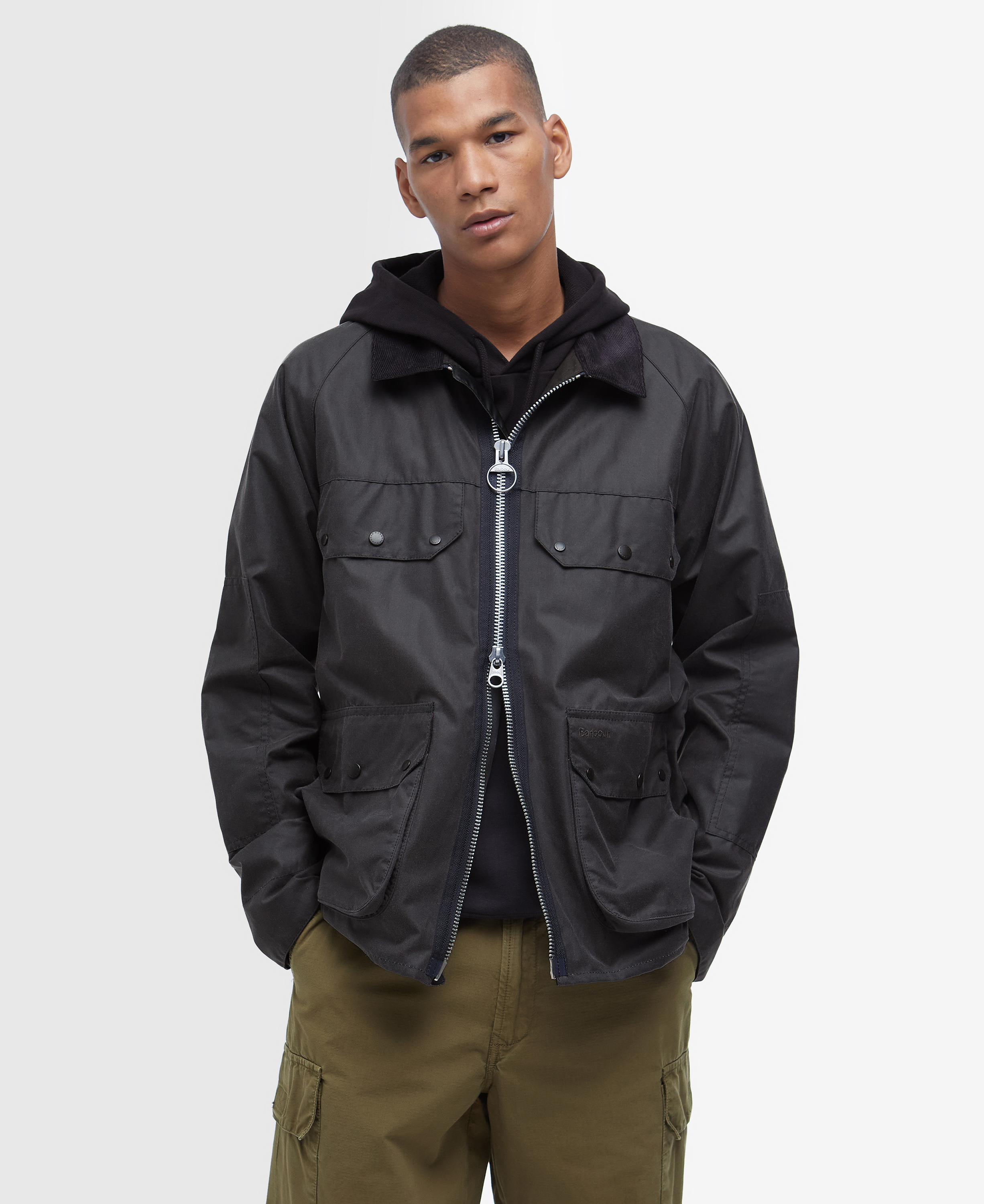 [25SS] 남성 차콜 Re-Engineered Short Bedale 왁스 자켓