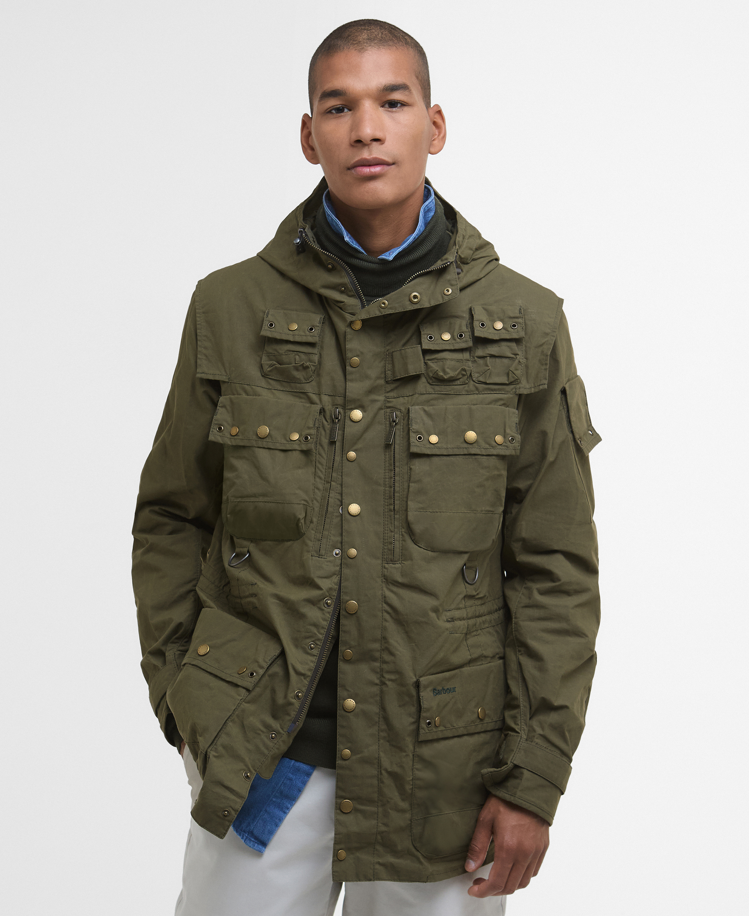 [25SS][Barbour X Tokihito] 남성 카키 Field Utility 캐주얼 자켓