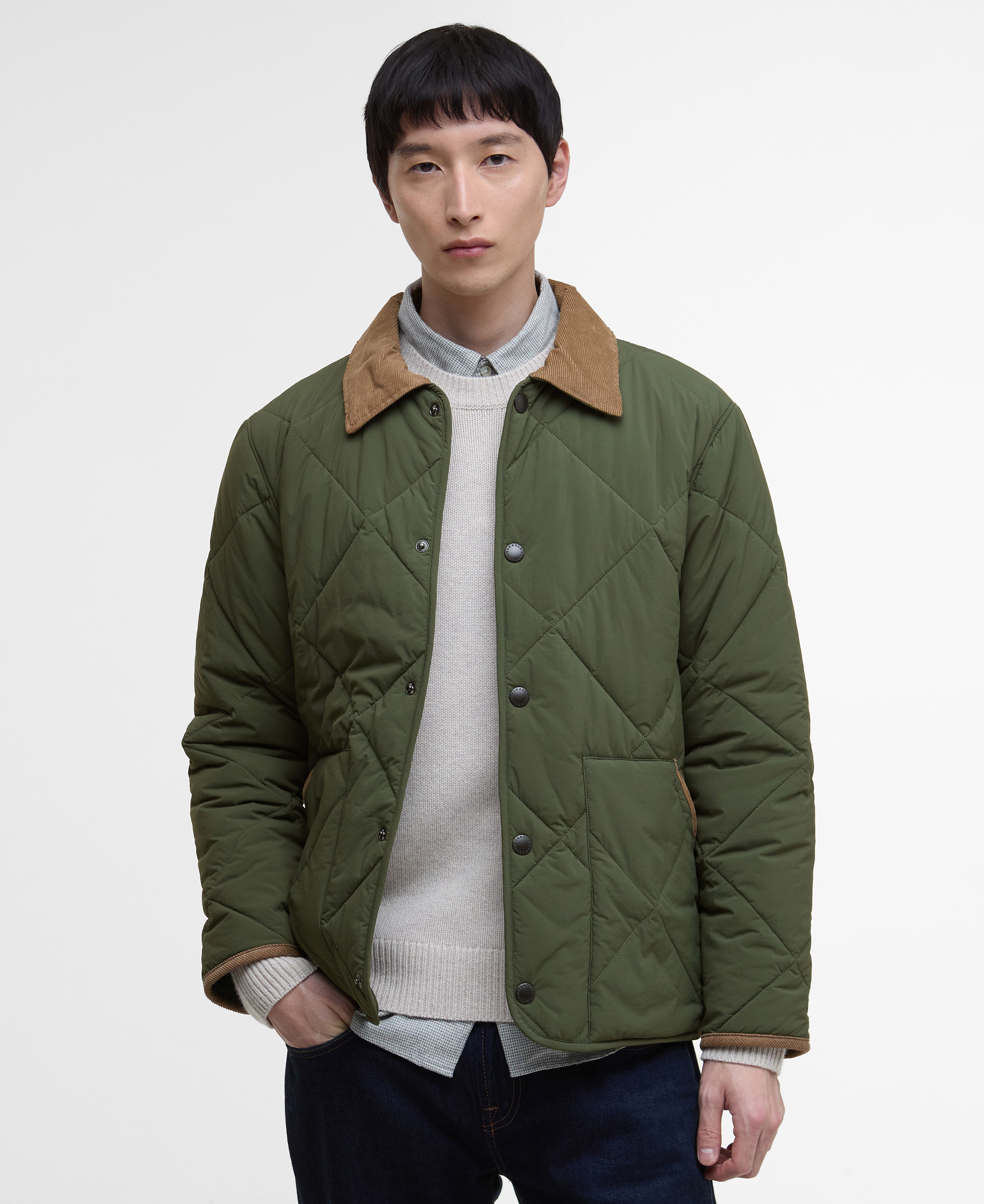 [25FW] 남성 올리브 Modified Short Liddesdale 퀼팅 자켓