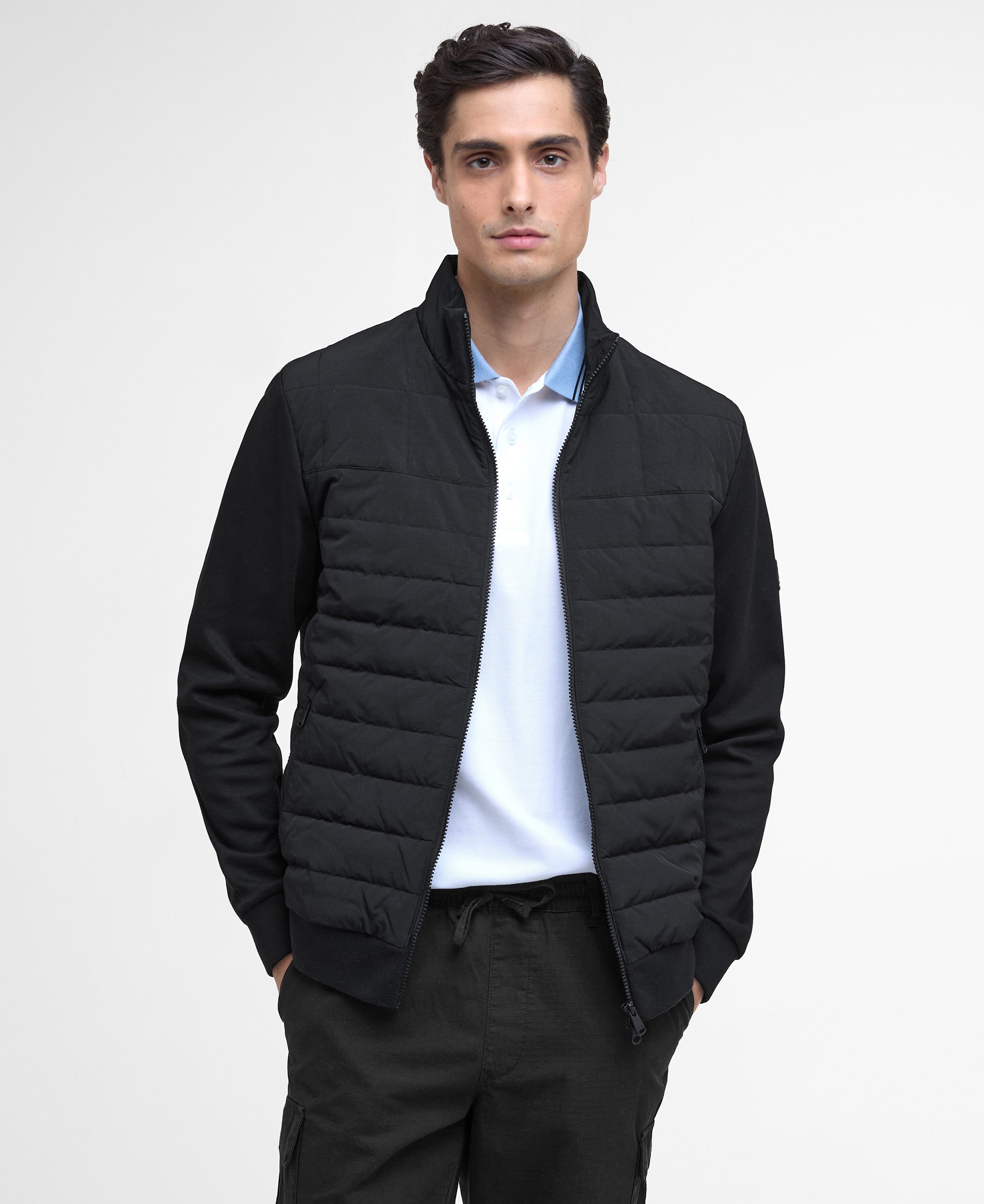 [25FW] 남성 블랙 B.Intl Collins Baffle 퀼팅 가디건