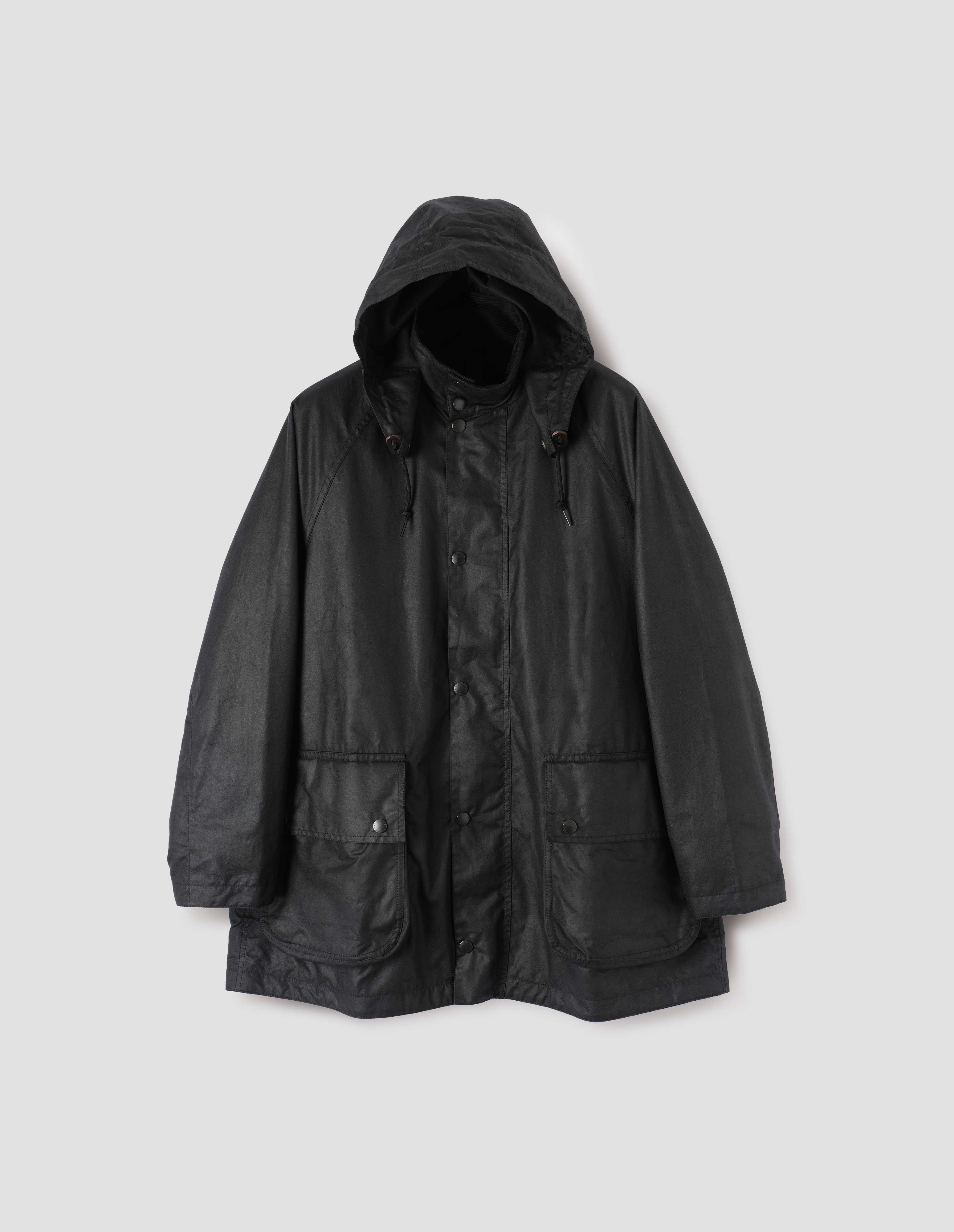 [Barbour x Margaret Howell] 남성 블랙 Stand Collar Parka 왁스 자켓