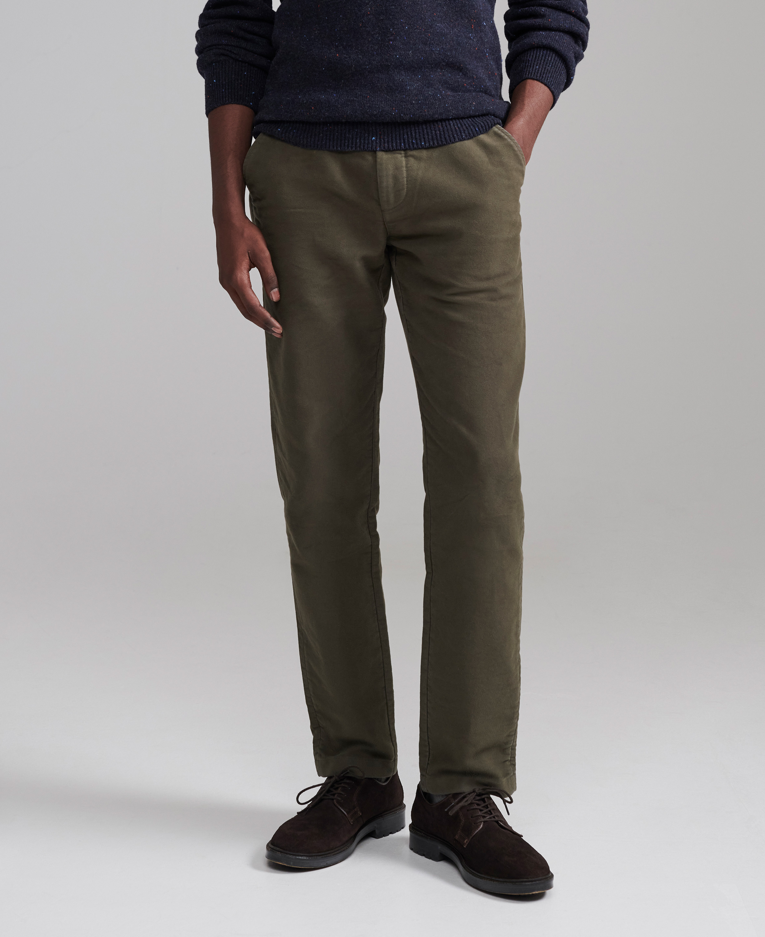 [25FW] 남성 올리브 Moleskin 테일러드 팬츠