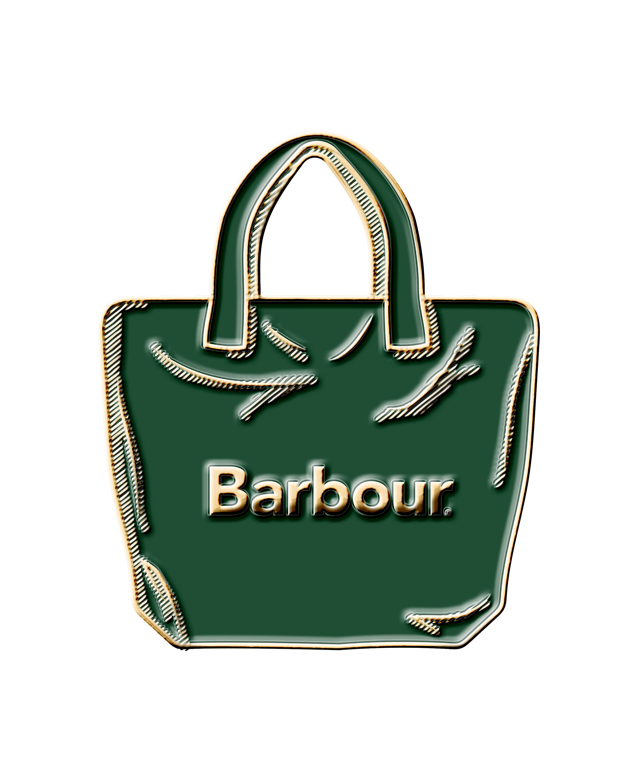 바버 카키 Bag 핀뱃지