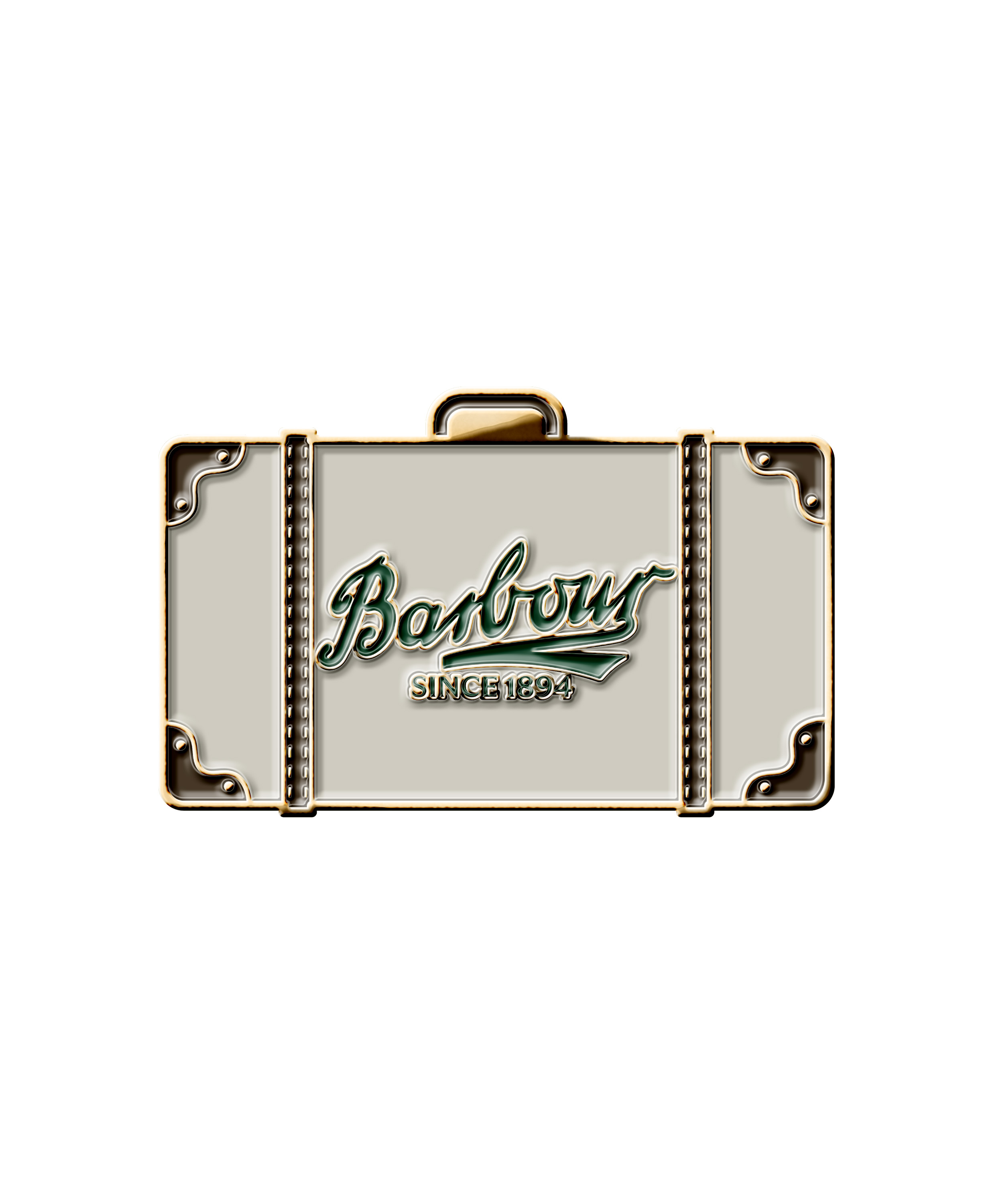 바버 화이트 Luggage 핀뱃지