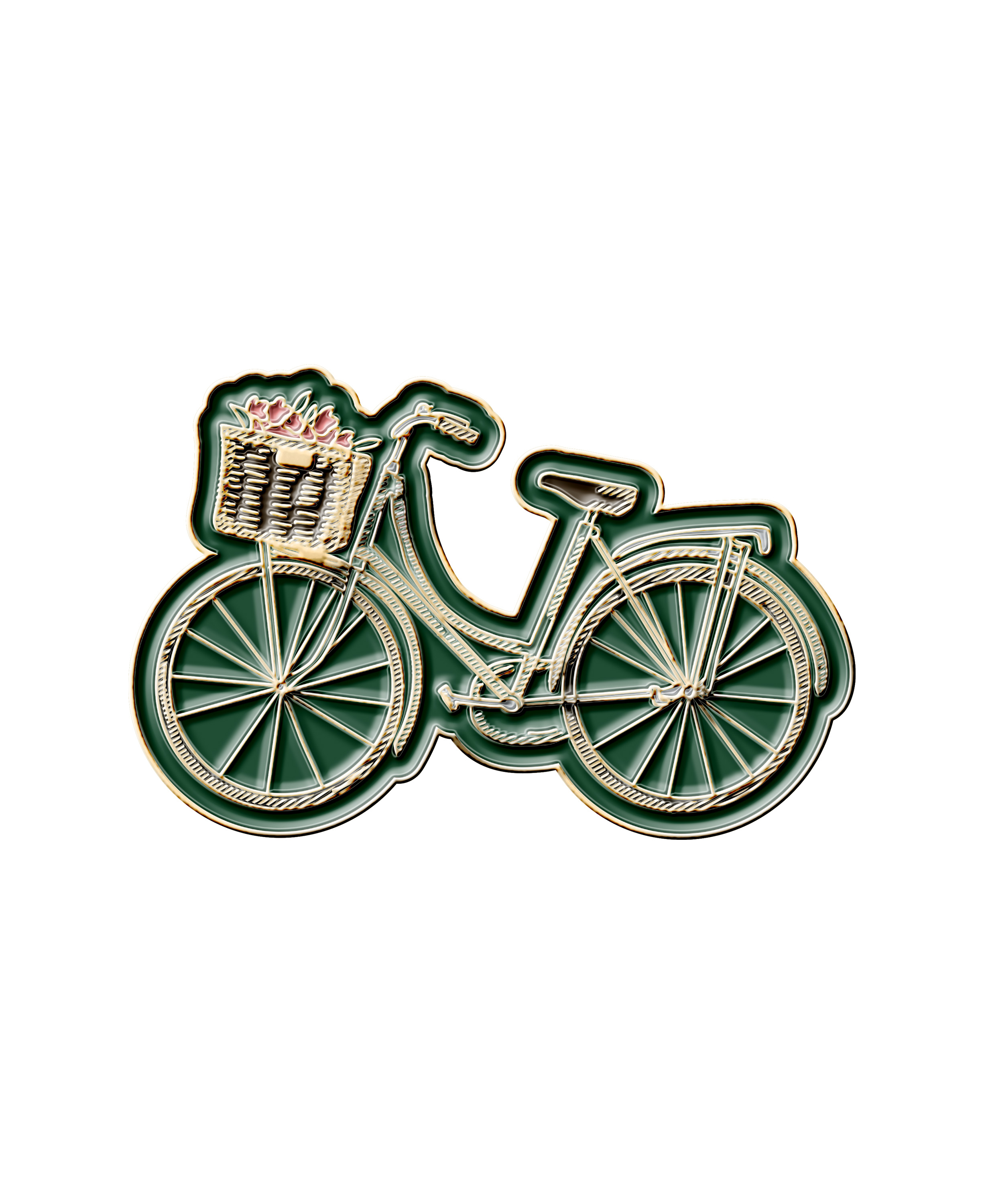 바버 카키 Bicycle 핀뱃지