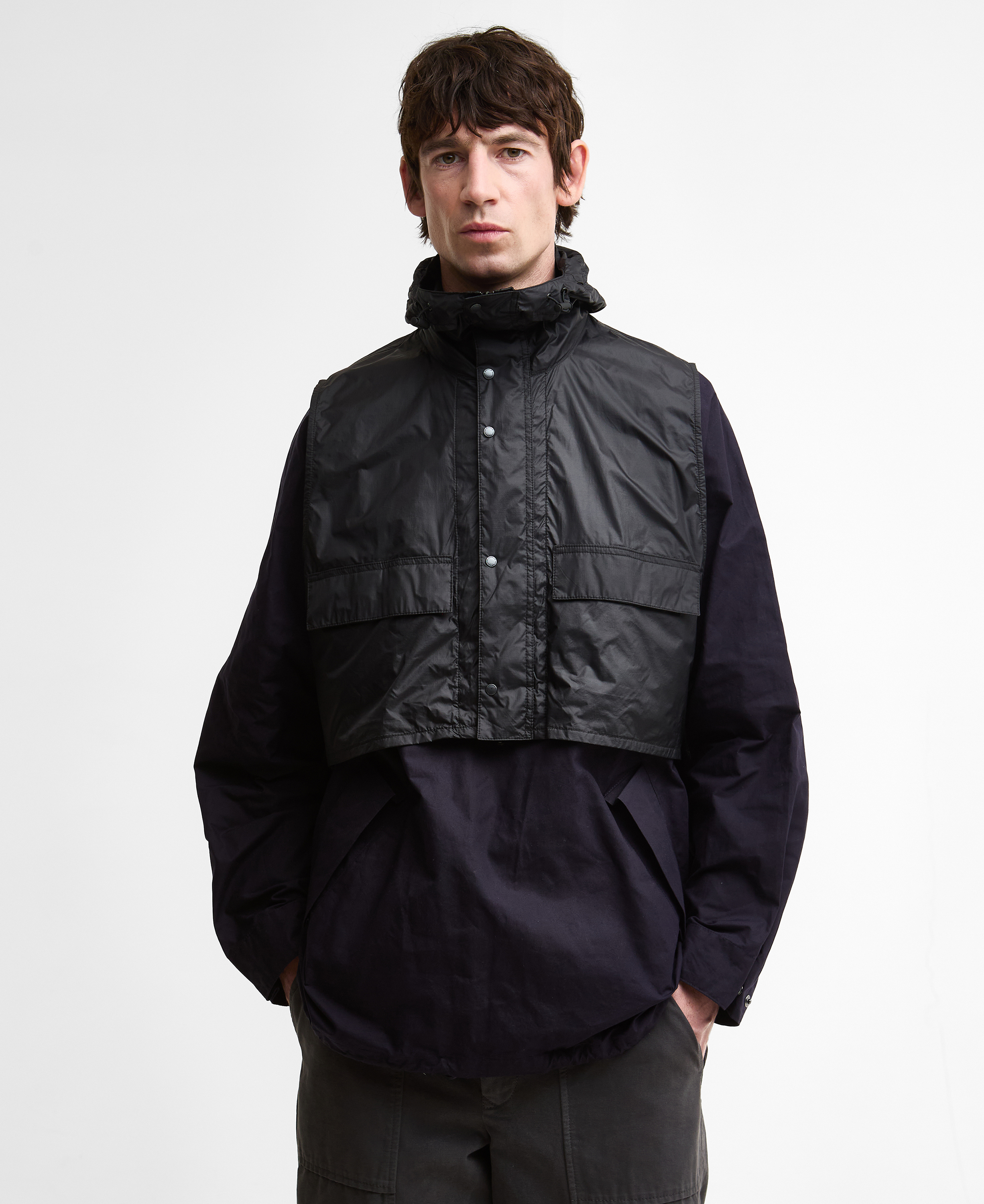 [Barbour X Kaptain Sunshine] 남성 다크블루 Transport Smock 캐주얼 자켓