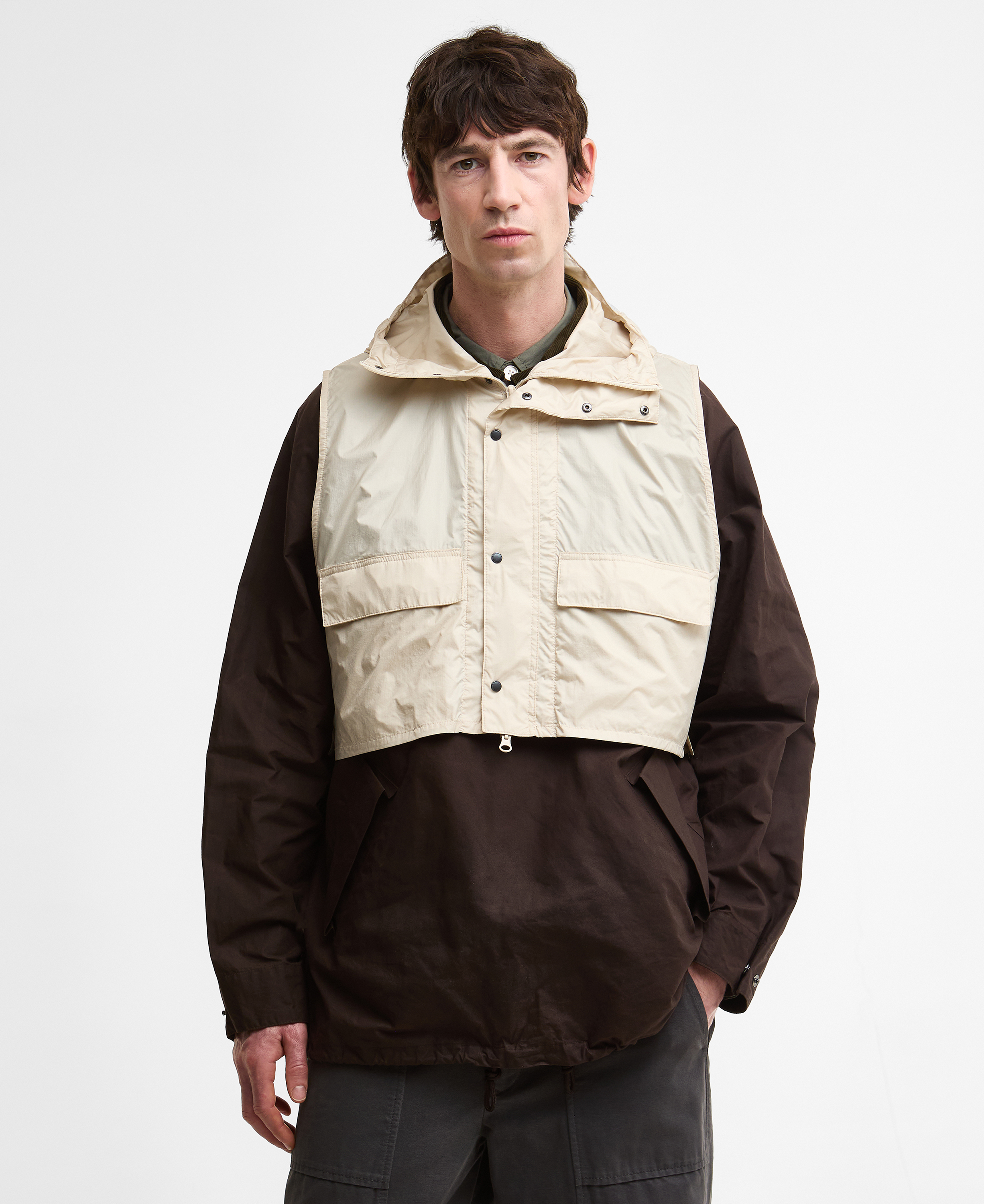 [Barbour X Kaptain Sunshine] 남성 올리브 Transport Smock 캐주얼 자켓