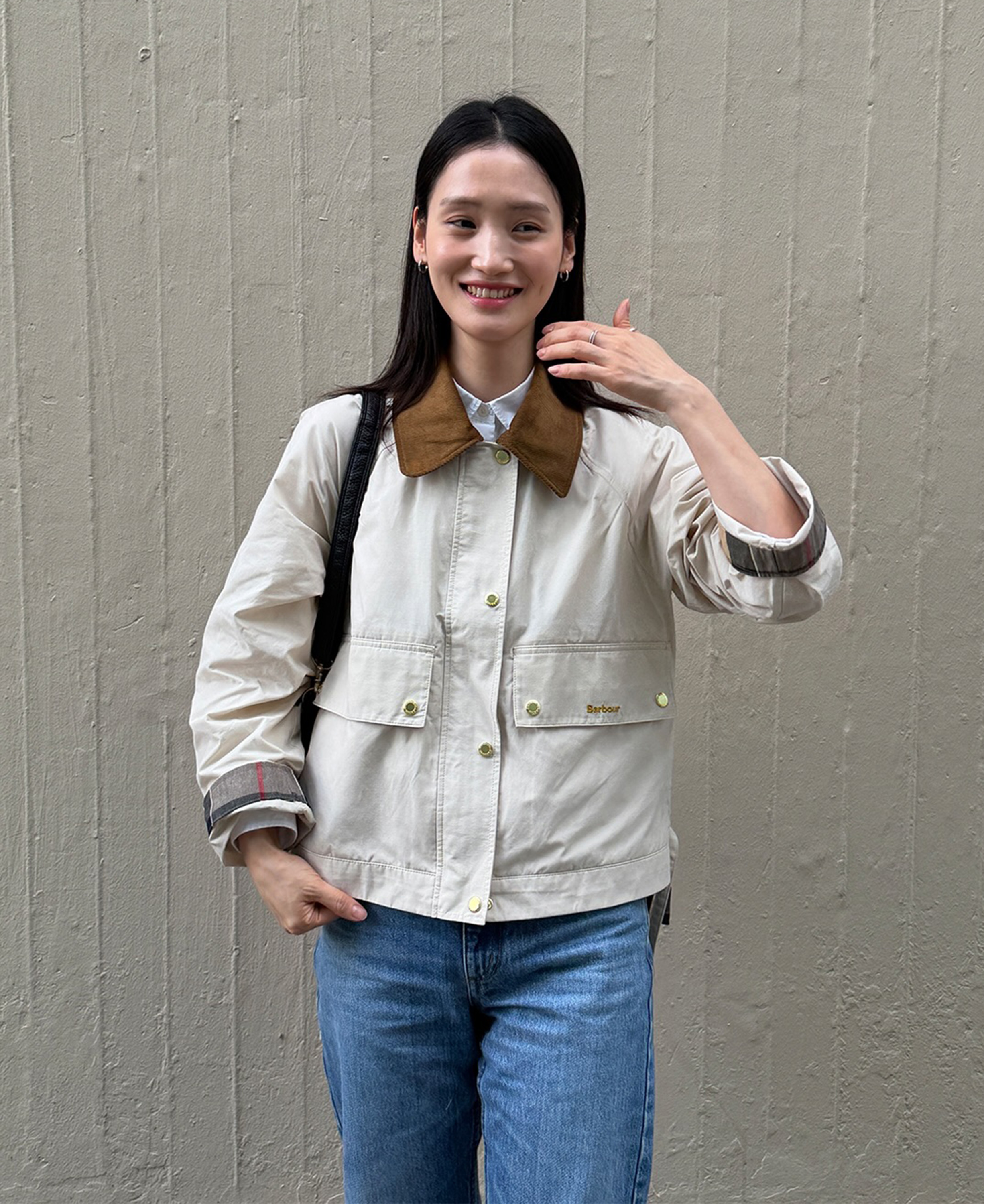 [26SS] [EXCLUSIVE] 여성 크림 Medland 샤워프루프 자켓