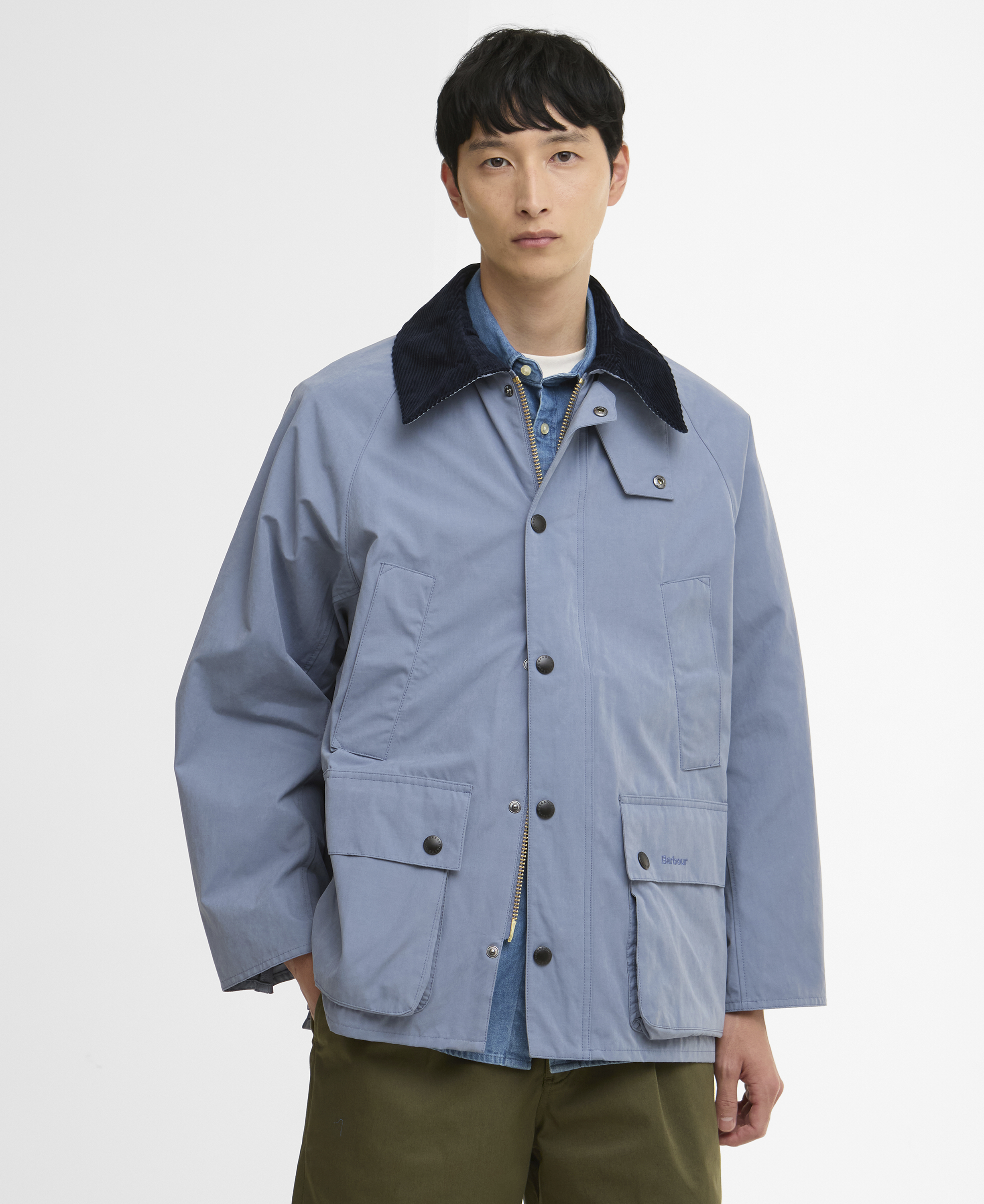 [26SS] [정채연착용(034)] 남여공용 블루 OS Peached Bedale 캐주얼 자켓