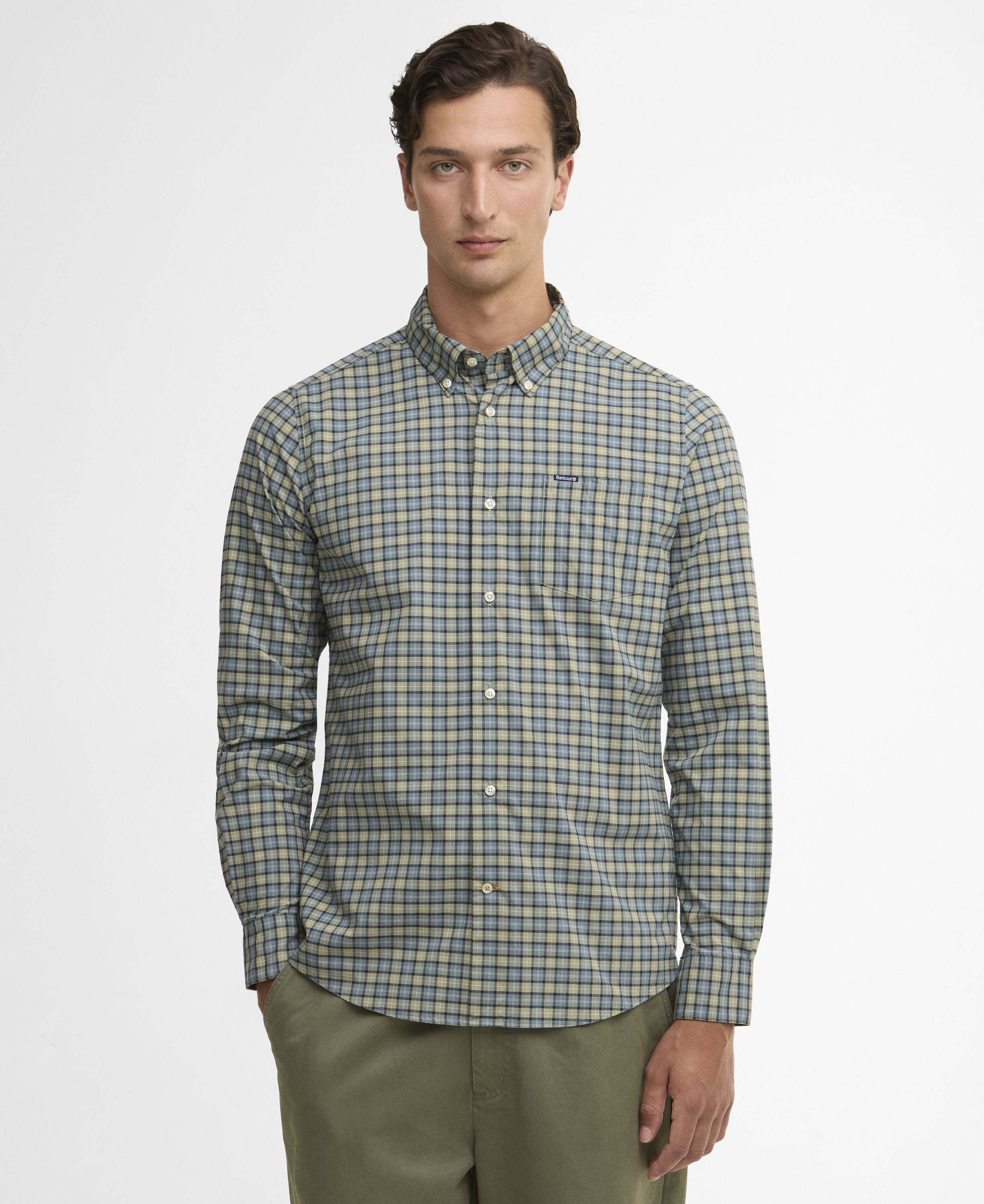 [26SS] [주윤찬착용] 남성 블루 Lomond 타탄 셔츠 [ASIAN FIT]