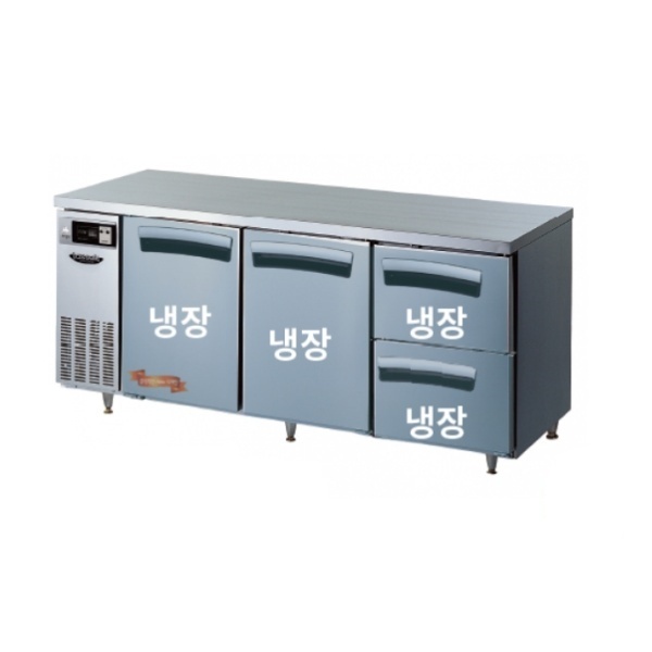 라셀르 카페형 결합식 테이블 LT-1834R-SSD 우유서랍 1800 올냉장 냉장4칸  간냉식 올스텐