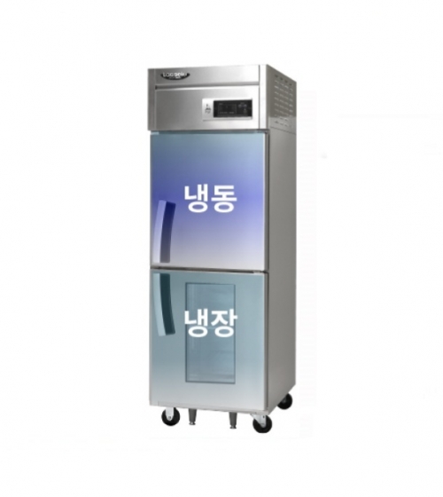 라셀르 25박스 냉장고 기존(1/2냉동) LD-625RF-1G 1유리문 직냉식 600L급