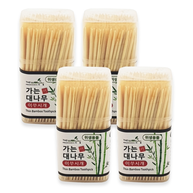 가는 대나무 이쑤시개 이쑤시게 요지 toothpick 4통