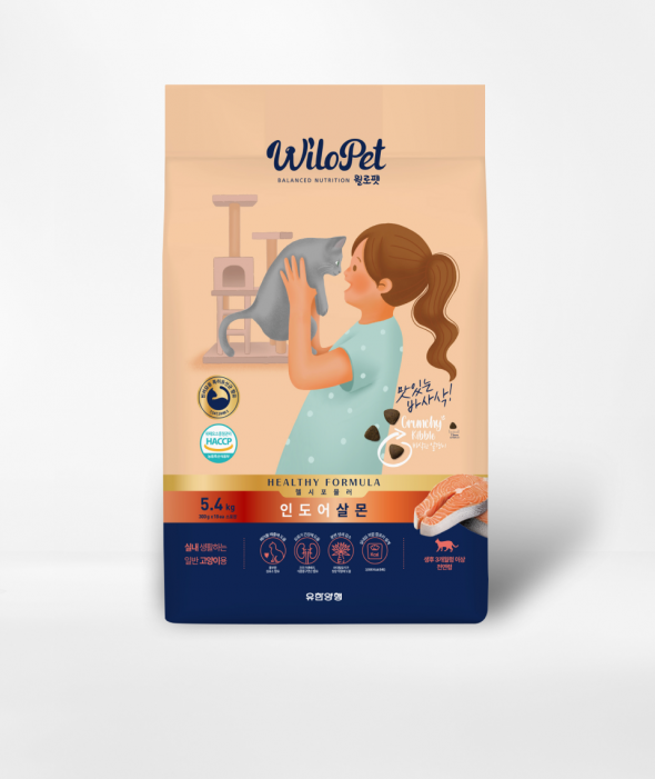 [3개월이상]고양이 사료 5.4kg 연어 인도어 윌로펫 헬시포뮬러