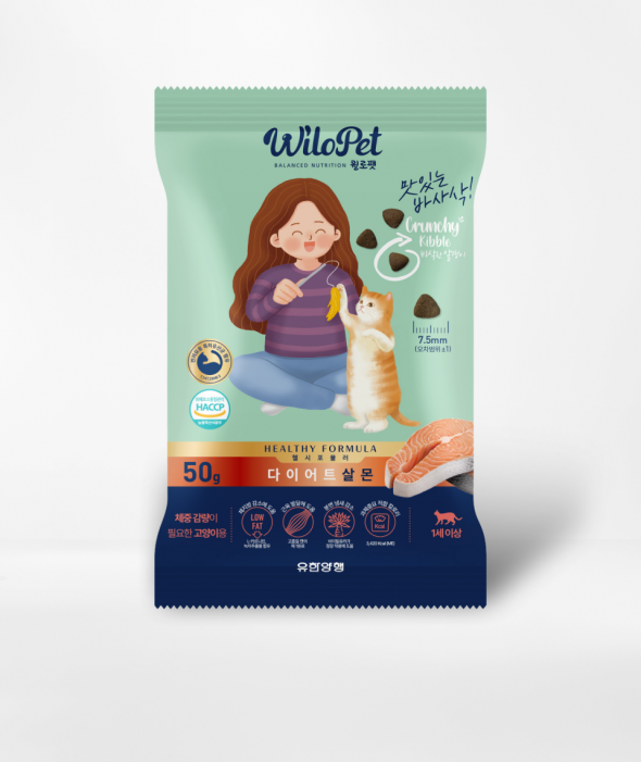 [샘플] 윌로펫 고양이 다이어트 사료(연어) 50g