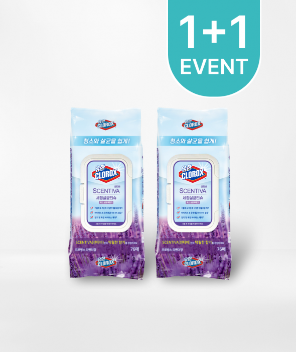 [1+1]세정살균티슈 센티바 라벤더향 (76매)