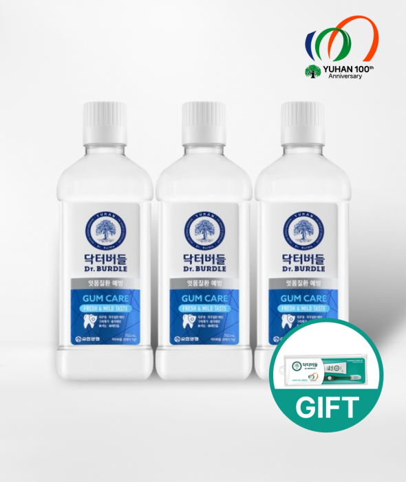 [100주년특가] 검케어 민트향 가글 (750ml×3개)+(증정) 휴대용 양치세트
