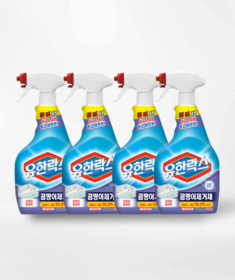 [클린전] 유한락스 곰팡이제거제(650ml x4개)