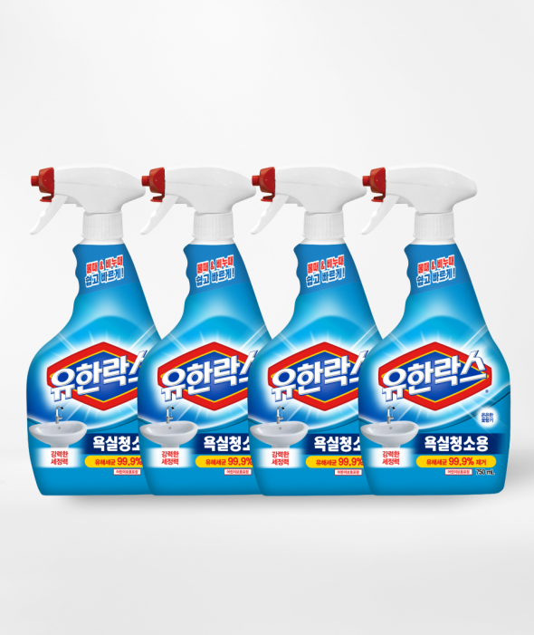 [클린전] 유한락스 욕실청소용(750ml x4개)