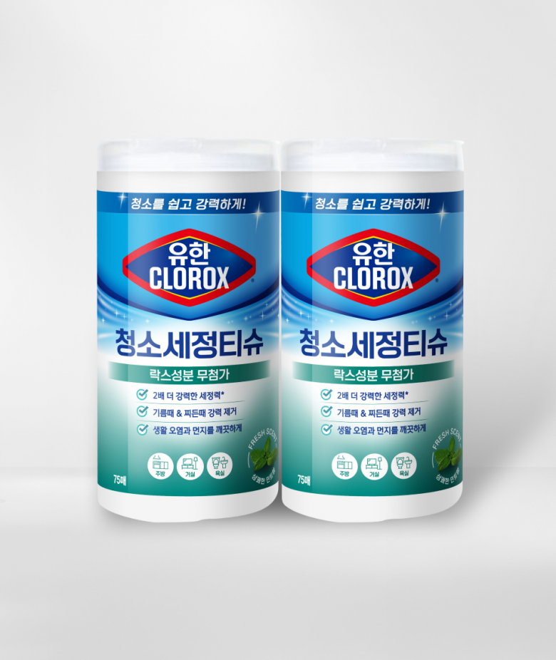 [클린전] 청소세정티슈 후레쉬 센트(75매 x2개)
