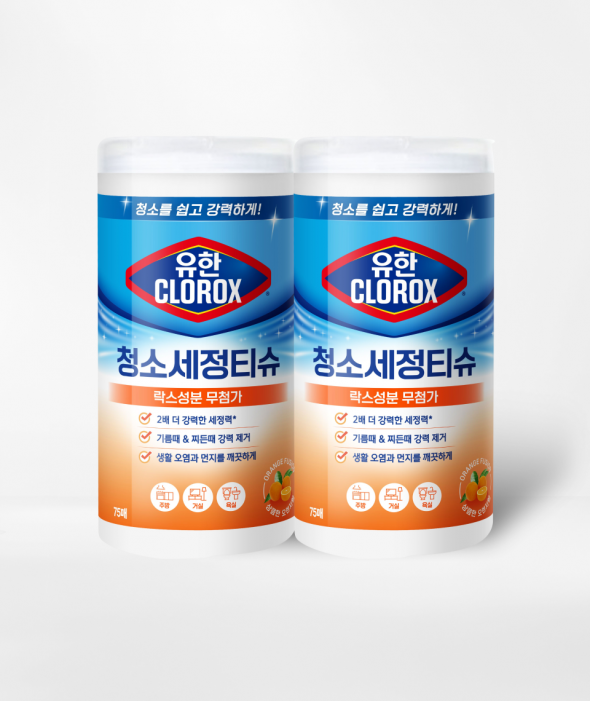 [클린전] 청소세정티슈 레귤러 오렌지(75매 x2개)
