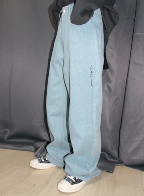 PIGMENT WIDE DENIM PANTS (LIGHT BLUE)