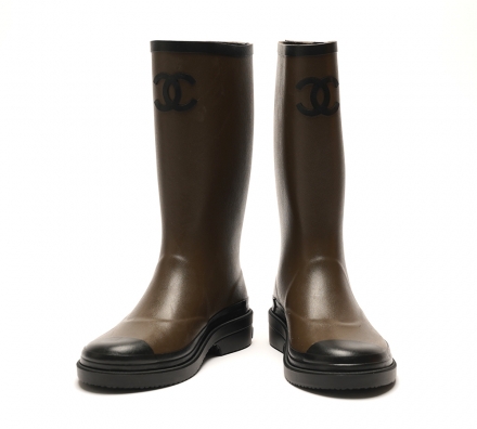 CC 로고 하이 레인부츠 38 G45838 / 미사용