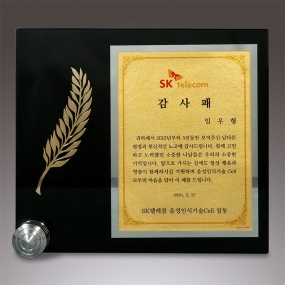 블랙크리스탈순금판상패-057
