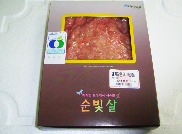 돼지 갈은고기(냉장) / 무항생제 / 500g /