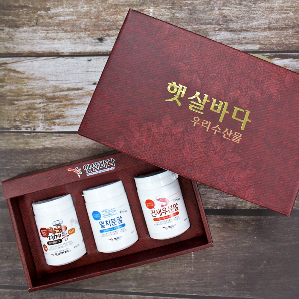 [햇살바다] 천연조미료 3종 선물세트 (프리미엄 선물세트)
