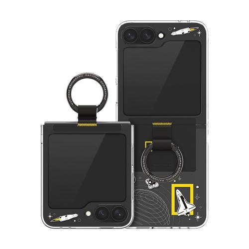 내셔널지오그래픽 갤럭시Z플립6 링 스트랩 크리스탈 케이스