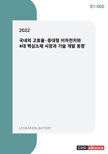 2022년 국내외 고효율·중대형 이차전지와 4대 핵심소재 시장과 기술 개발 동향