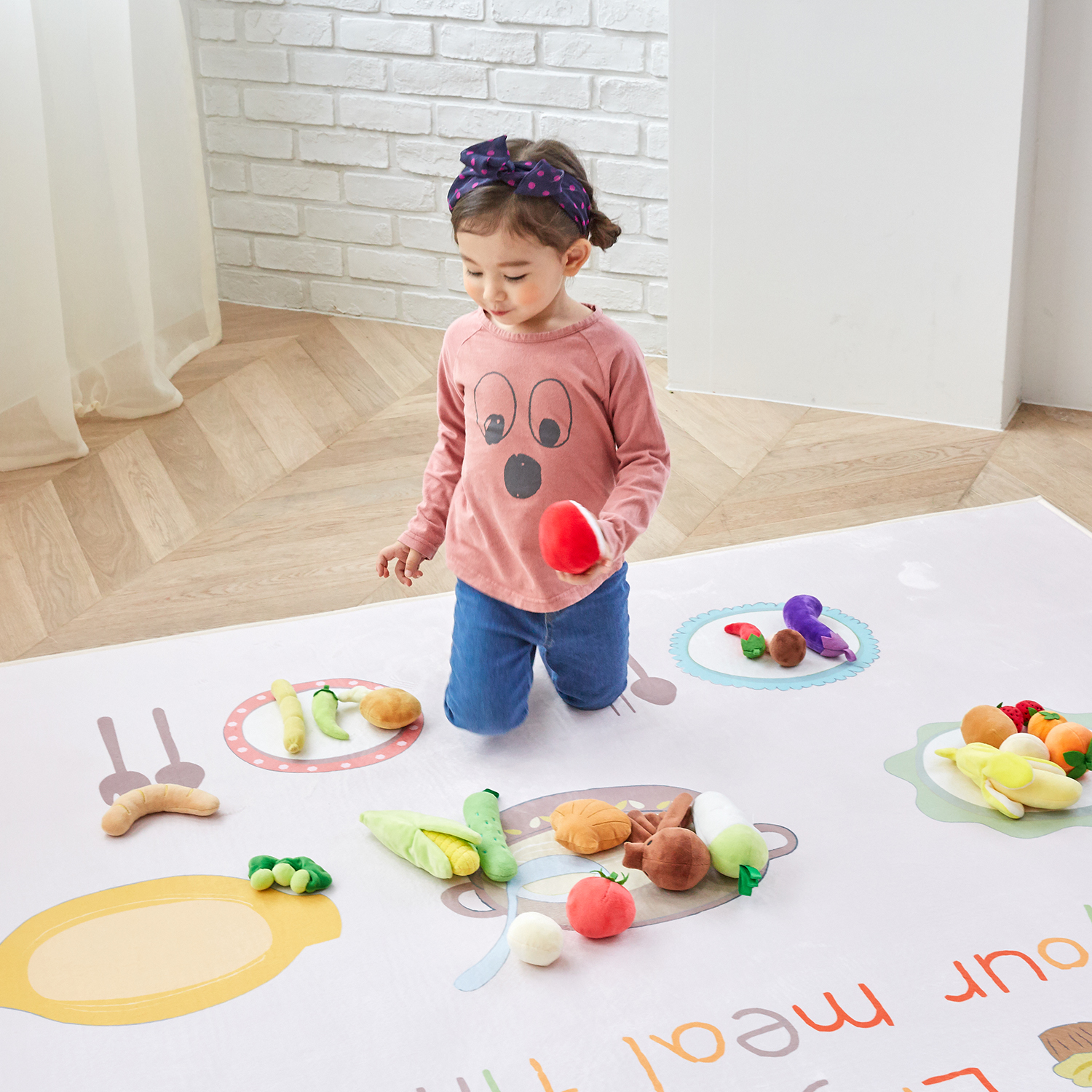 [흥미영역매트]푸드트레이 키즈러그(사각)