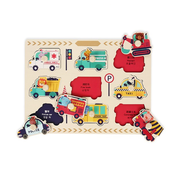원목 손잡이퍼즐 - 자동차