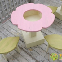 [제작상품] 플라워 테이블의자세트 / 원목 핸드메이드 사이즈변경 가능