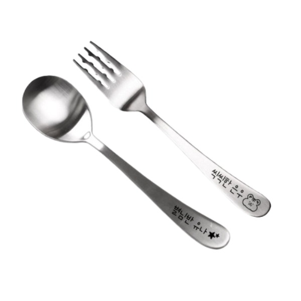 유아반 스푼과 올록포크 세트(이름각인서비스)