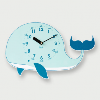 [베짓]유아직관형 무소음 벽시계 꿈의고래블루