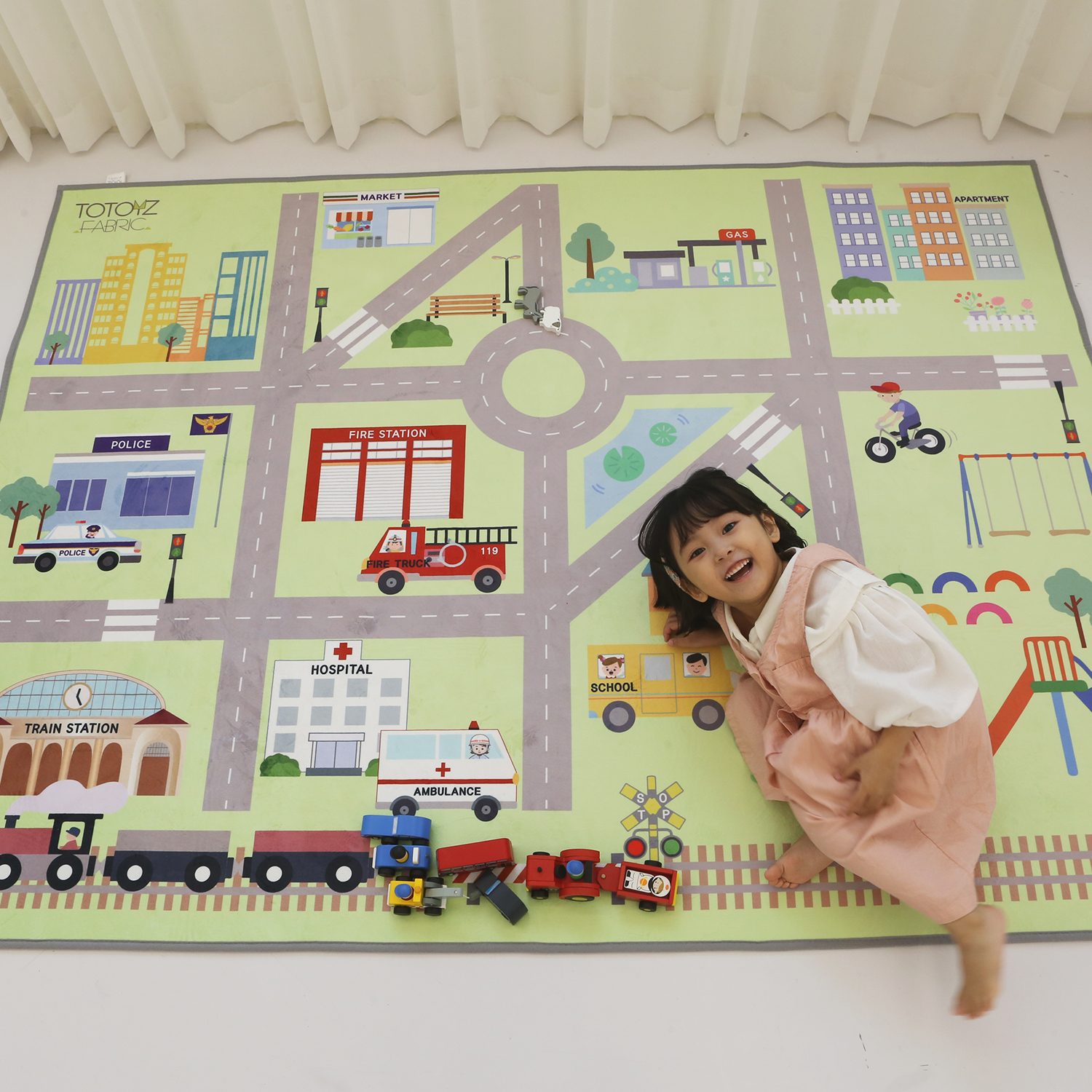 [흥미영역매트]카놀라 트래픽 키즈러그(사각)