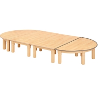 [삼성교구] 자작무늬 안전책상 (베이지) 반원책상 낱개 29cm