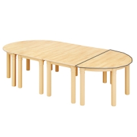 [삼성교구] 자작무늬 안전책상 (베이지) 반원책상 낱개 53cm