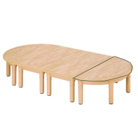 [삼성교구] 고무무늬 안전책상 (베이지) 반원책상 낱개 29cm