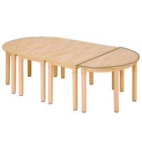 [삼성교구] 고무무늬 안전책상 (베이지) 반원책상 낱개 53cm