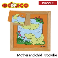 [에듀코] 엄마와 아기 동물 퍼즐_악어 6조각