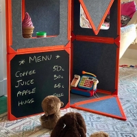 [슈퍼스페이스] 추가세트C(2피스/화이트&블랙보드) 창의건축놀이