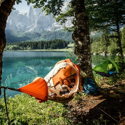 오스트리아수입 플라잉텐트 해먹텐트 캠핑 해먹 비비텐트 판초우의 flying tent All-in-ONE Hammock Tent Bivy Tent